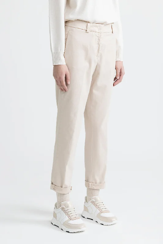 Peachskin gabardine carrot trousers Trousers Handmade Artisanal