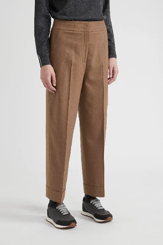Wool and cashmere carrot trousers Trousers Bestseller Popular