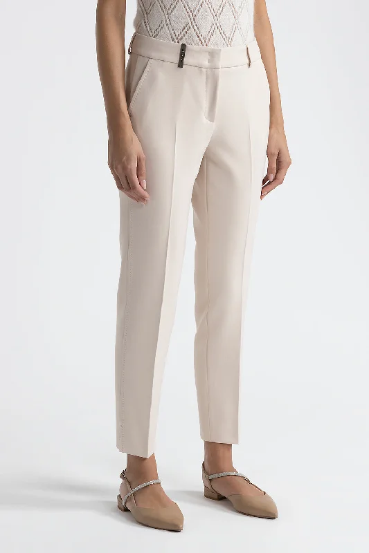 Two-way stretch fabric cigarette trousers Trousers Favorite Customer