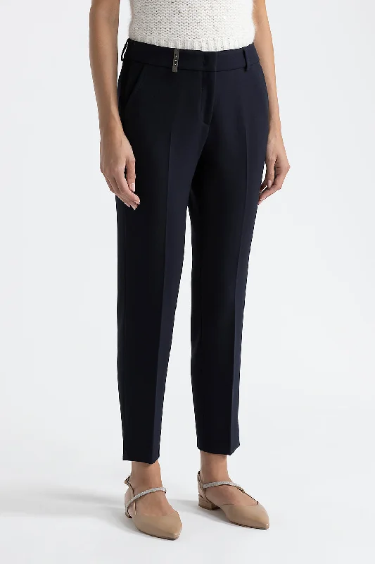 Two-way stretch fabric cigarette trousers Trousers Versatile Stylish