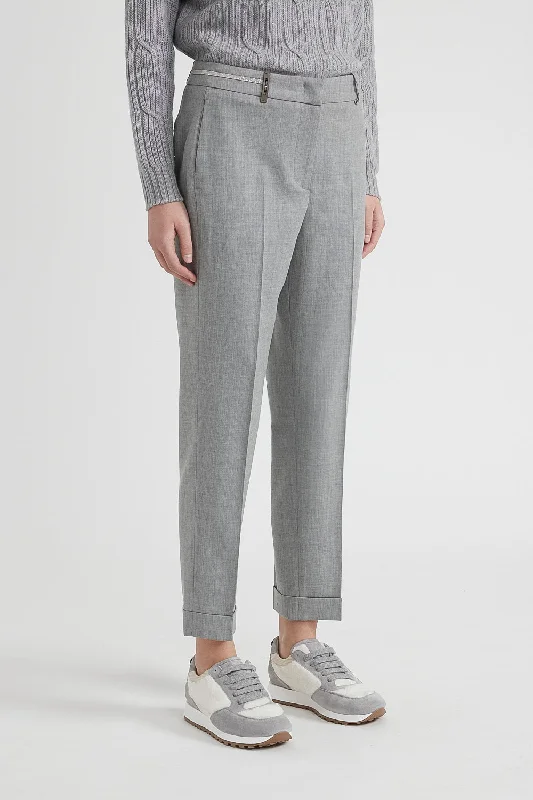 Stretch wool cigarette trousers Trousers cozy comfortable