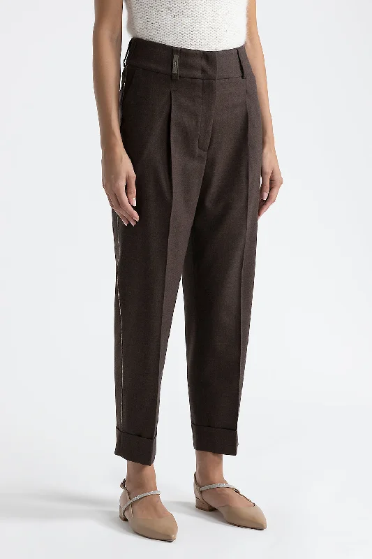 Wool and cashmere carrot trousers Trousers fashionable chic