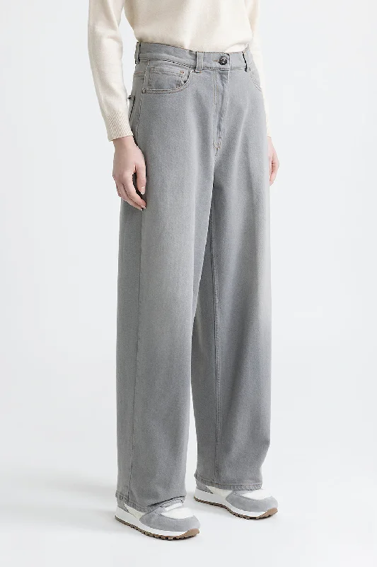 Denim baggy oversize trousers Wide Leg Loose Fit Mid Waist