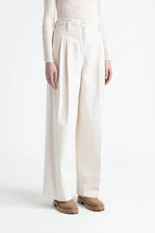Cotton gabardine palazzo trousers Trousers Tapered Slim Fit