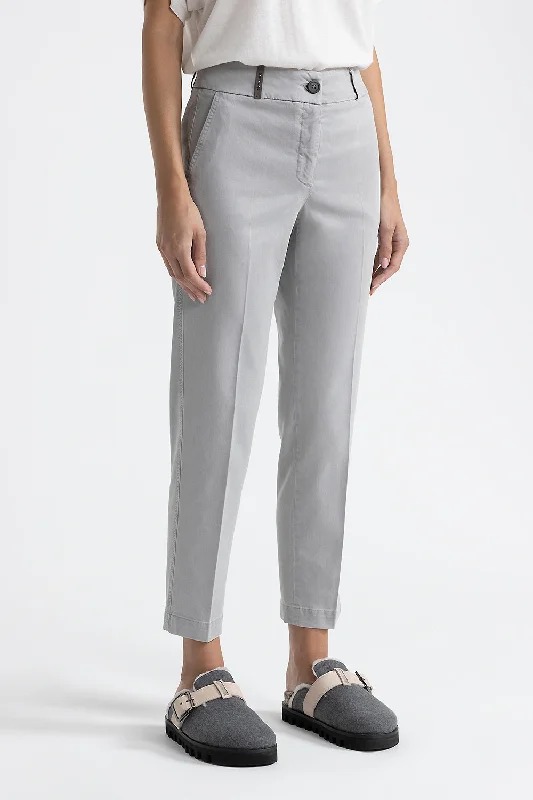 Peachskin gabardine cigarette trousers Trousers Print Floral