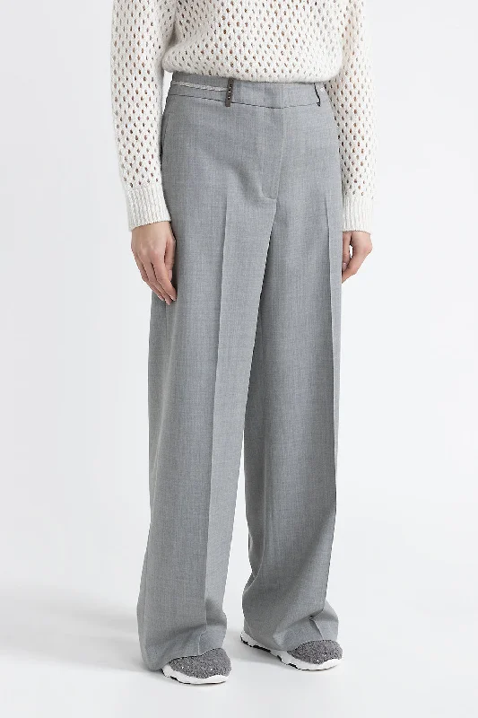 Stretch wool palazzo trousers Trousers Floral Bohemian