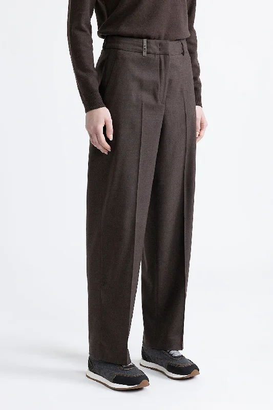 Wool and cashmere classic trousers Trousers Print Floral