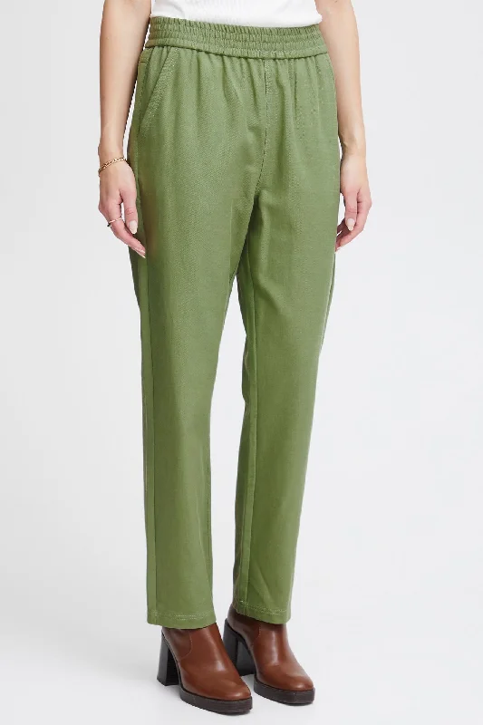 Atelier Reve Irrouge 20119939 Watercress Green Pull-On Trousers Trousers cozy soft