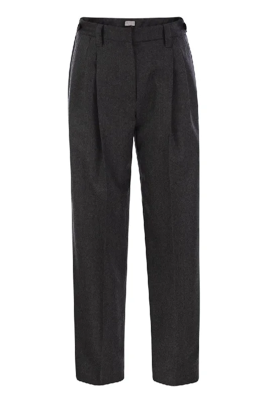 Baggy Sartorial wool trousers Chinos Cotton Straight Leg