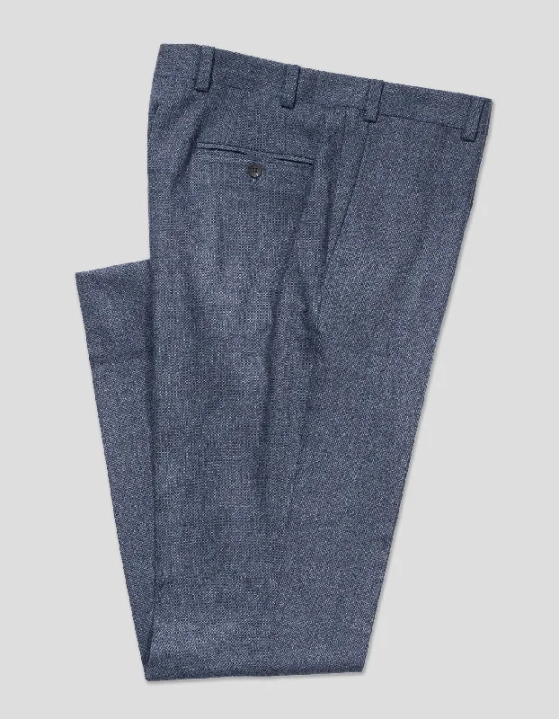 BLUE TIC WEAVE TROUSERS - CLASSIC FIT Trousers chic fashionable