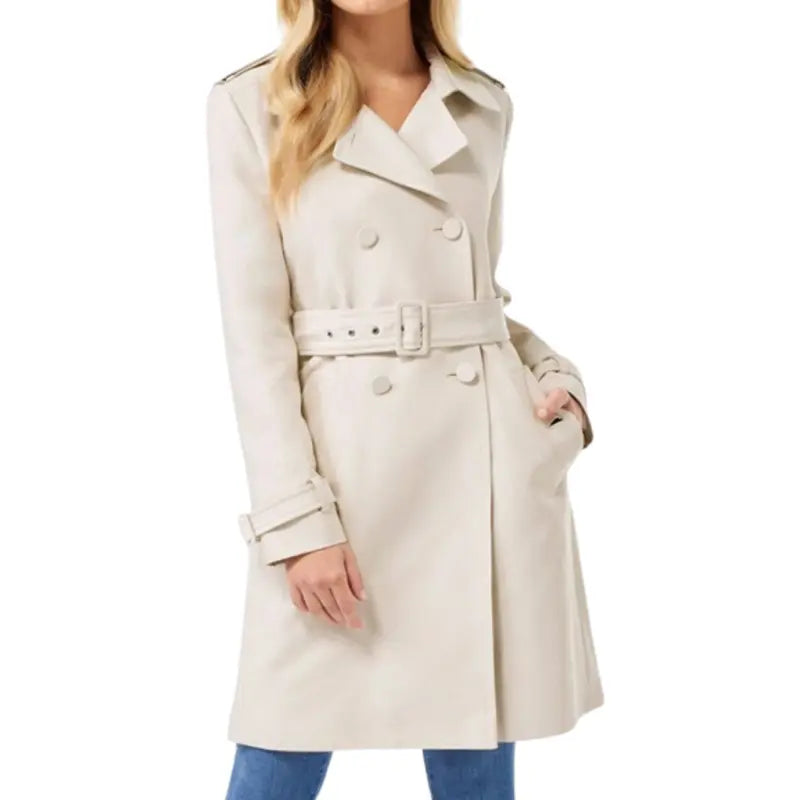 Cream Wool Trench Coat