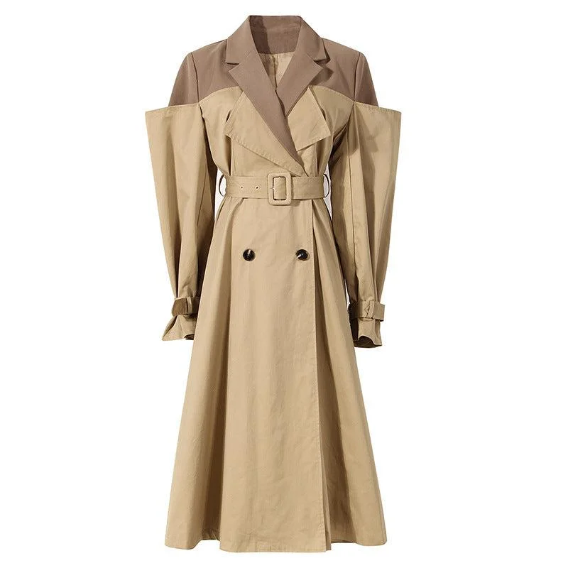 Dream Architect Two Color Collar Trench Coat