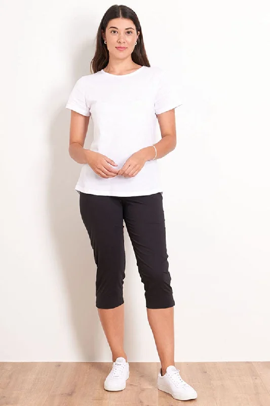 Foil 6971 Trapeze Black Cropped Trousers (49cm) Trousers Winter Warm