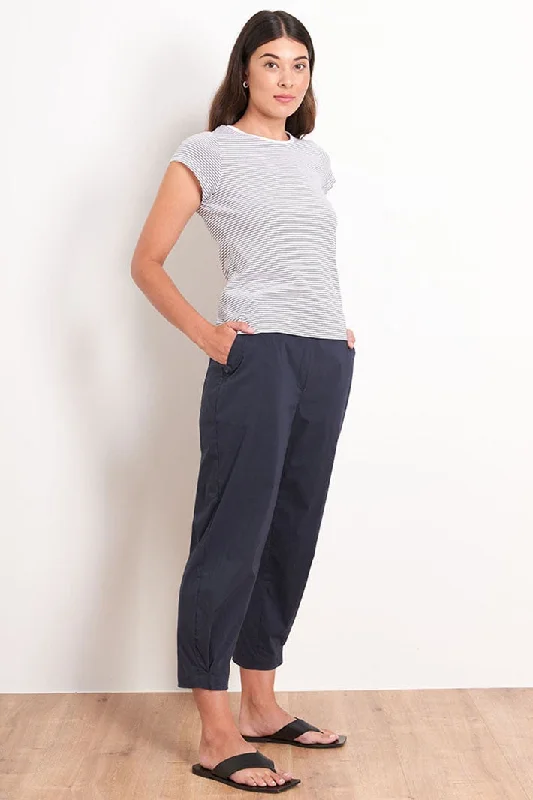 Foil 7376 Navy Ankle Grazer Trousers Trousers Party Sparkling