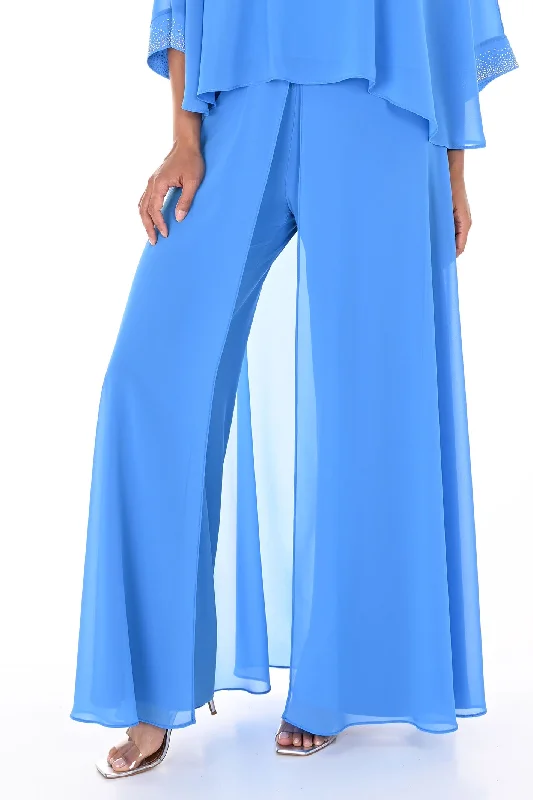 Frank Lyman 248025 Blue Wide Leg Chiffon Trousers Trousers cozy comfortable