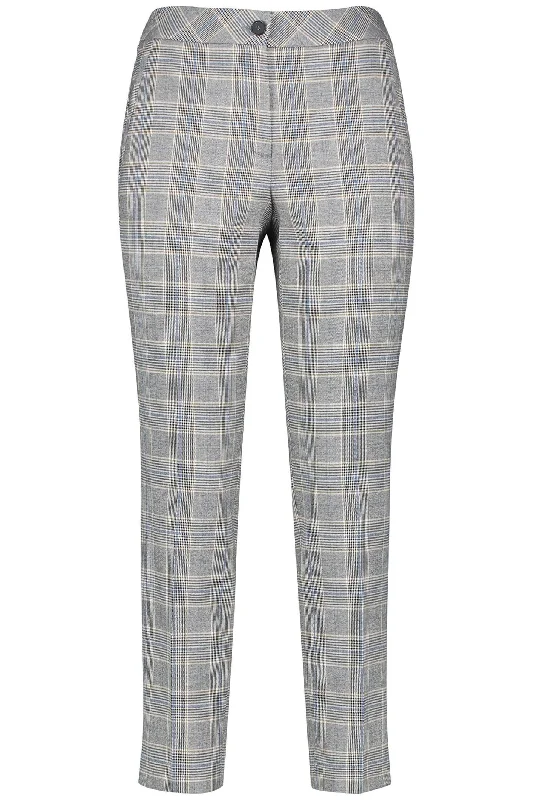 Gerry Weber 220012-31342 Grey Check Trousers Trousers Striped Patterned