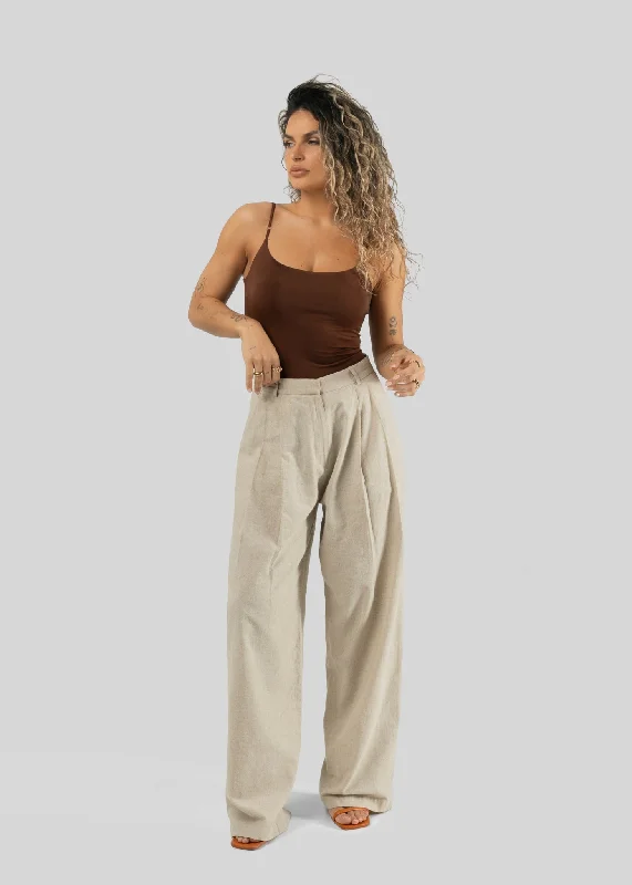 Chloe Linen Trousers Beige Trousers Vintage Classic