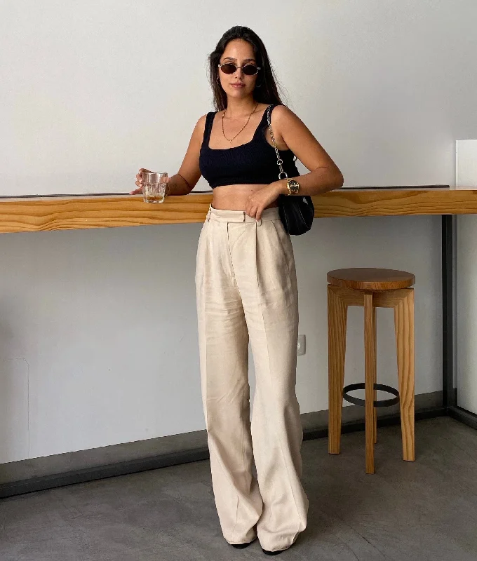 Jagger Tailored Trousers Beige Trousers Bootcut Casual