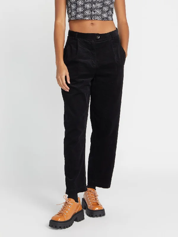 Histone Corduroy Trousers - BLACK Trousers Velvet Soft
