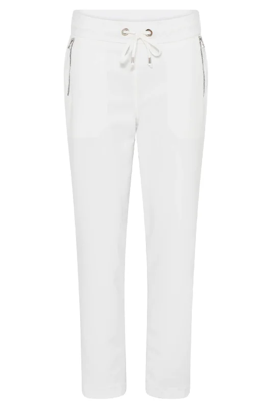 I’Cona 61012-54927-11 White Pull On Jog Trousers Trousers trendy modern