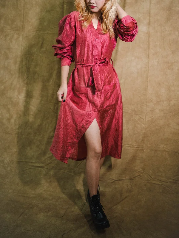 Imprints Dahlia Trench Dress Fuchsia