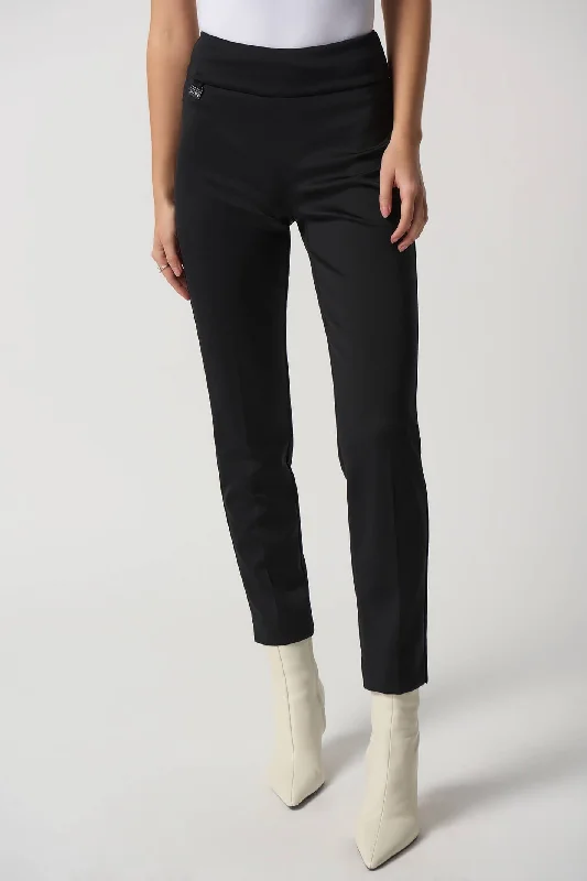 Joseph Ribkoff 233233 Black Slim Fit Pull On Trousers Trousers practical easy-care