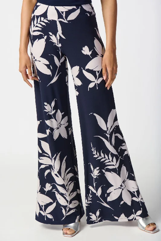 Joseph Ribkoff 241199 Midnight Blue Beige Floral Print Jersey Pull-On Trousers Trousers Top Rated Joseph Ribkoff 241199 Midnight Blue Beige Floral Print Jersey Pull-On Trousers Trousers Top Rated