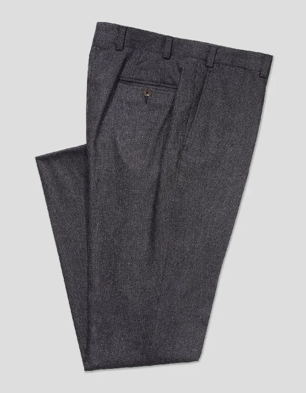 CHARCOAL TIC WEAVE TROUSERS - CLASSIC FIT Trousers sophisticated sleek