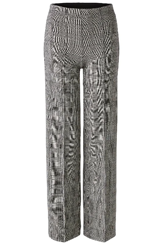 Oui 89784 Trousers Black Off White Check Trousers Brand Named