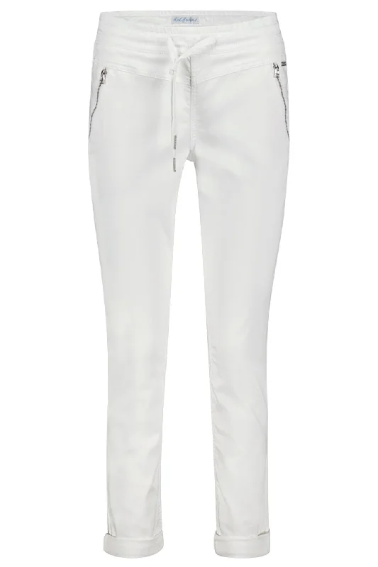 Red Button SRB3936 Tessy White Crop Jogger Trousers Trousers Solid Black