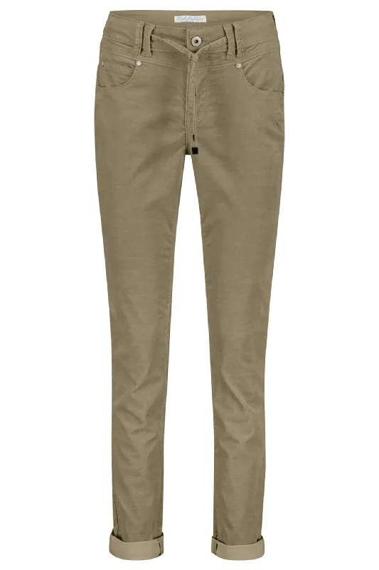 Red Button SRB4086 Relax Sage Green Fine Cord Pull-On Trousers Trousers fashionable trendy Red Button SRB4086 Relax Sage Green Fine Cord Pull-On Trousers Trousers fashionable trendy