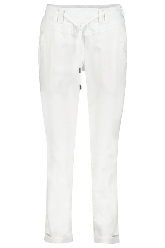 Red Button SRB4154 Tessy White Cropped Jogger Trousers Trousers Occasion Special