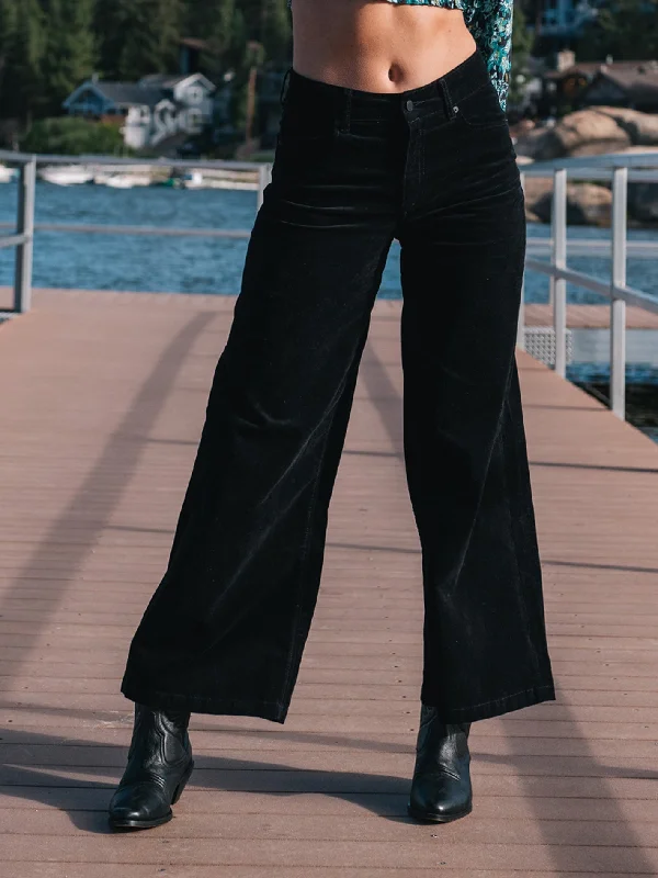 Roadstop Trousers - BLACK Trousers Plaid Checkered