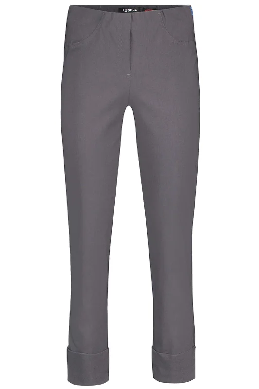 Robell 51568-5499-97 Bella 09 Charcoal Grey Ankle Grazer Trousers Trousers Travel Practical Robell 51568-5499-97 Bella 09 Charcoal Grey Ankle Grazer Trousers Trousers Travel Practical
