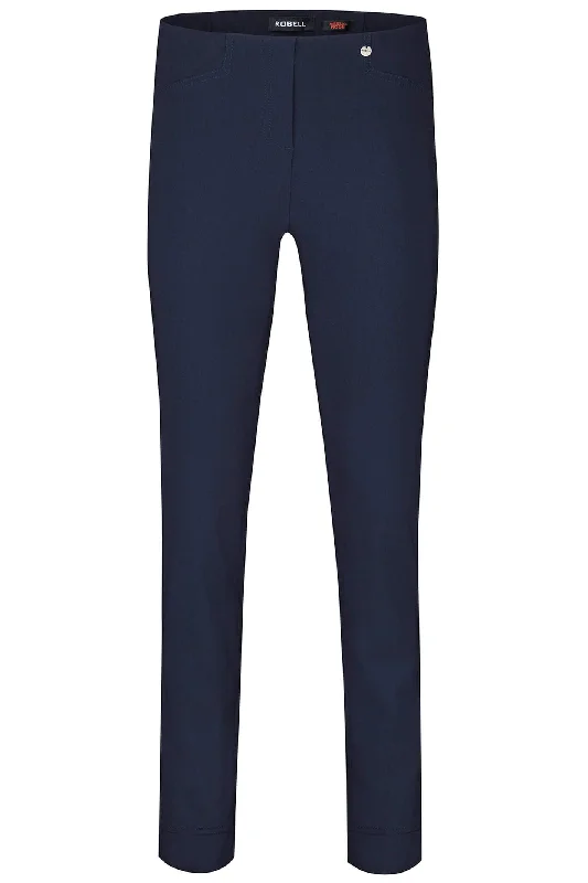 *Robell 51673-5499-69 Rose Regular Length Navy Slim Fit Trousers Trousers Fleece Cozy *Robell 51673-5499-69 Rose Regular Length Navy Slim Fit Trousers Trousers Fleece Cozy