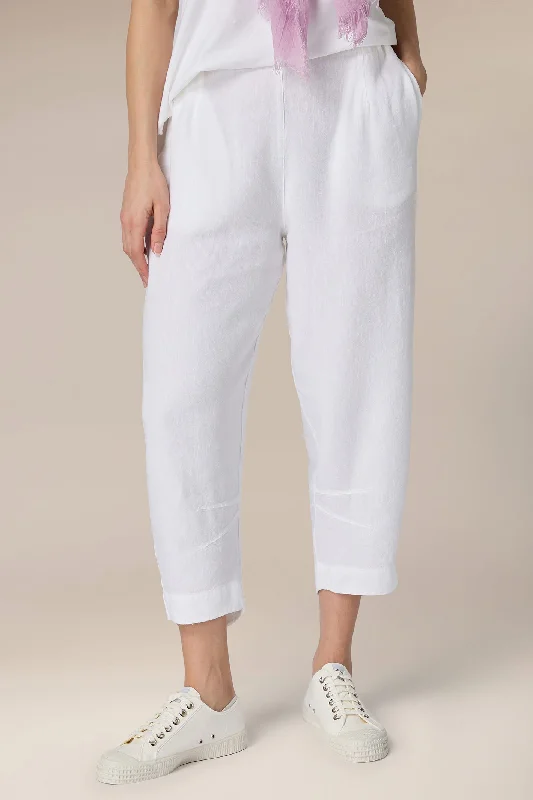 Sahara LAP5691-HTL White Twisted Linen Crop Bubble Trousers White Trousers Hiking Durable Sahara LAP5691-HTL White Twisted Linen Crop Bubble Trousers White Trousers Hiking Durable