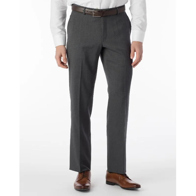 Super 120s Wool Gabardine Comfort-EZE Trouser in Medium Grey (Flat Front Models) by Ballin Trousers practical durable Super 120s Wool Gabardine Comfort-EZE Trouser in Medium Grey (Flat Front Models) by Ballin Trousers practical durable