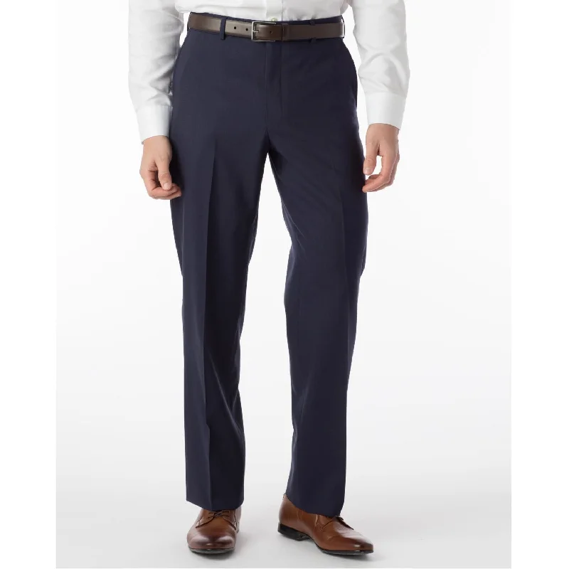 Super 120s Wool Travel Twill Comfort-EZE Trouser in New Navy (Flat Front Models) by Ballin Trousers Party Sparkling