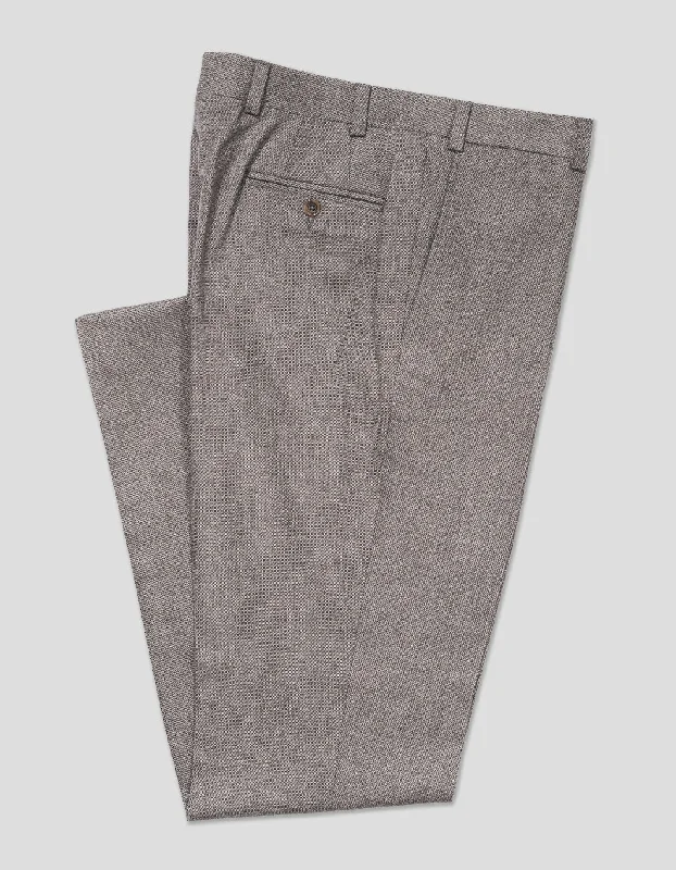 TAN TIC WEAVE TROUSERS - CLASSIC FIT Trousers Versatile Stylish