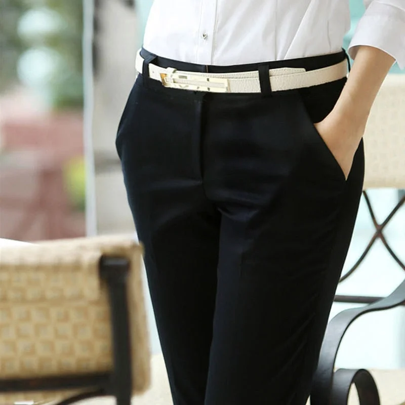 Cotton Elastic Slim Skinny Stretch Pencil Trousers Trousers Denim Blue