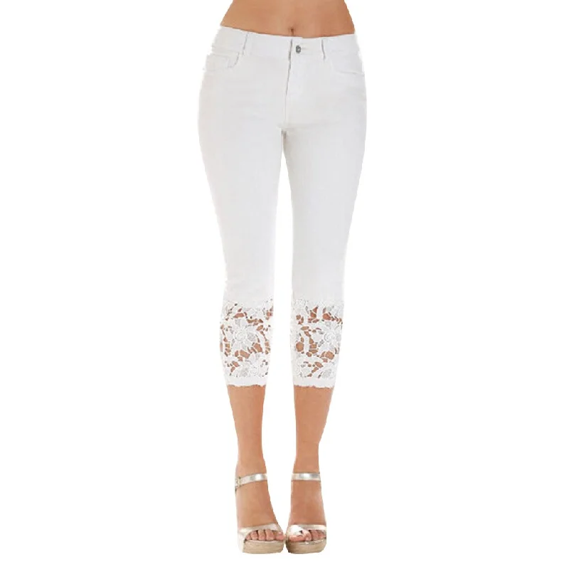 Retro High Waist Explosive Lace Casual Trousers Trousers trendy modern