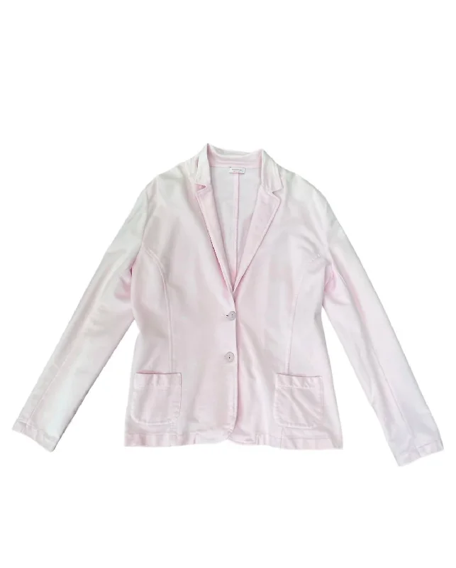 Women's Knit Peak Lapel Blazer In Pink