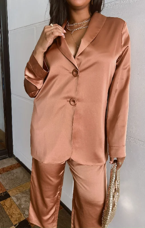 Felix Blazer ~ Copper Luxe Satin