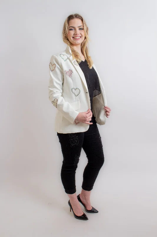 White Blazer w/ Hearts