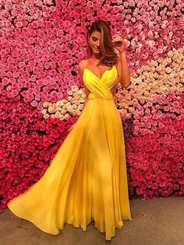 Sexy Sling V-neck Wrapped Chiffon Dress Long Dress