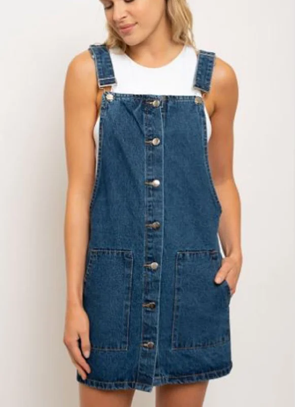 Denim Button Down Overalls