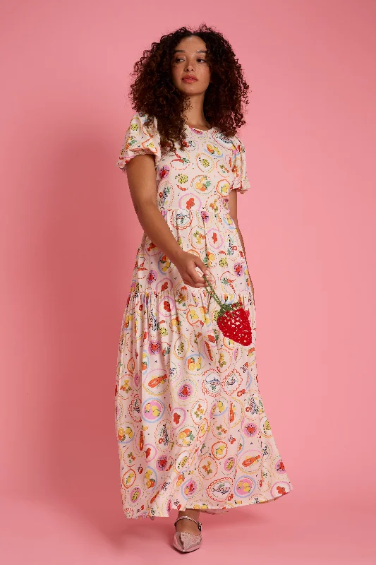 Alma Lunch Print Midaxi Dress