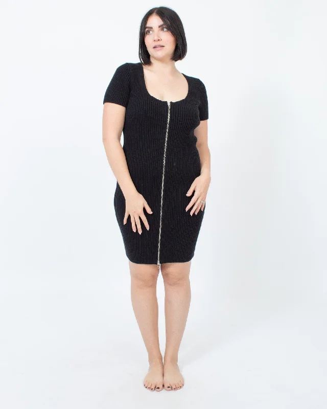 Black Ribbed Cocktail Dress