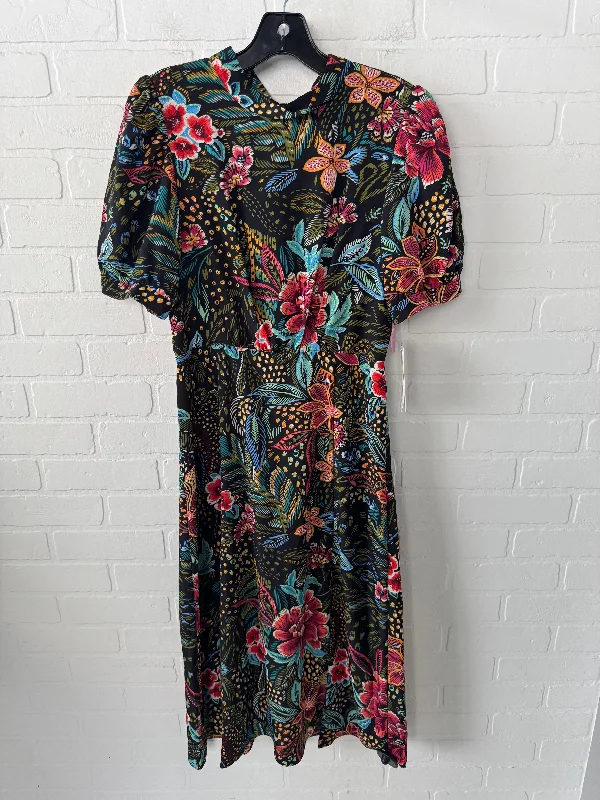 Dress Casual Midi By JULIA JORDAN In Black & Green, Size: Xs