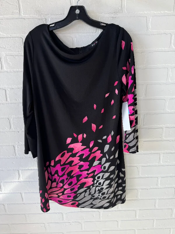 Dress Casual Short By Style And Company In Black & Pink, Size: L